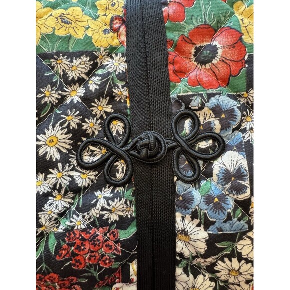 Vintage Quilted Jacket Women  Kimono HandMade Small Patchwork Print Floral - Picture 4 of 10